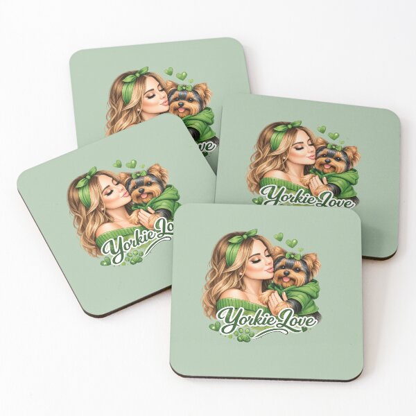 Item preview, Yorkie Love – Elegant Green Dog Mom Design designed and sold by Yorkie Magic Studio .