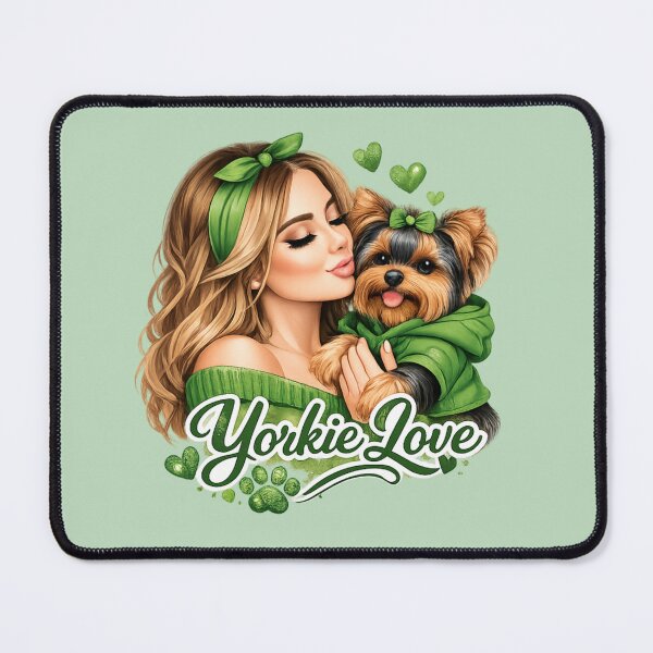 Item preview, Yorkie Love – Elegant Green Dog Mom Design designed and sold by Yorkie Magic Studio .