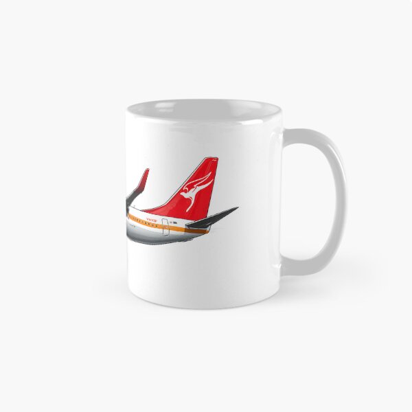 Item preview, Retro Qantas Boeing 737 Cartoon Vintage Airline Aviation Art Design designed and sold by UrbanKangaroo.