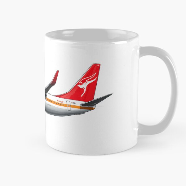 Item preview, Retro Qantas Boeing 737 Cartoon Vintage Airline Aviation Art Design designed and sold by UrbanKangaroo.