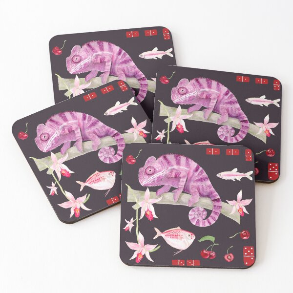 Item preview, Saboroso – Black Plum | Surreal Pink Chameleon Artwork designed and sold by Piret Victoria Ribas.