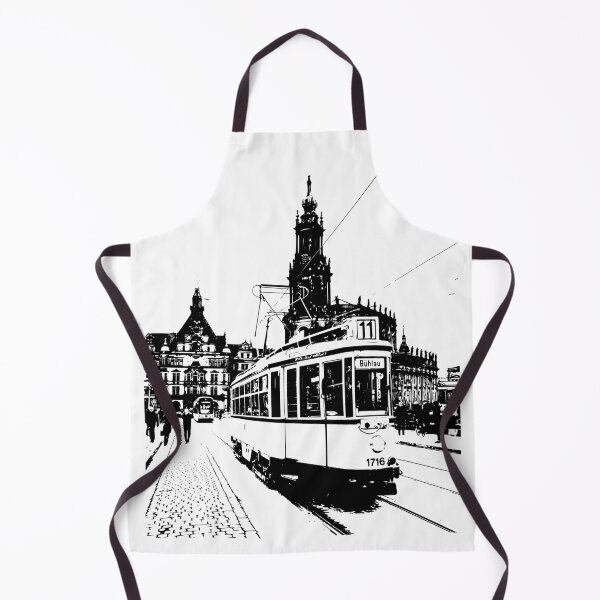 Item preview, Old Hecht tram on the Augustus Bridge – Dresden Urban Sketch Ink designed and sold by UMA Urban Sketch.