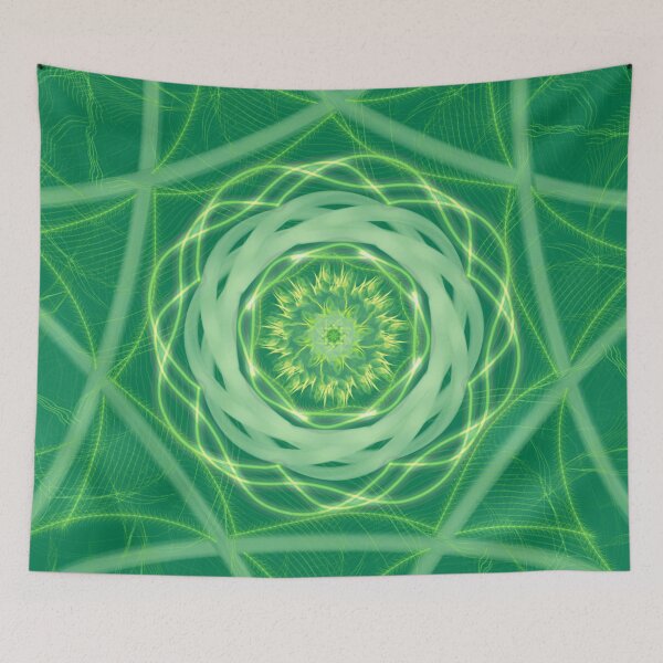 Item preview, Radiant Green Spirograph Mandala designed and sold by EsmArtUniverse.