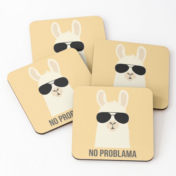 Item preview, No Problama Cool Llama with Sunglasses Funny Animal Pun Graphic designed and sold by WormJ.