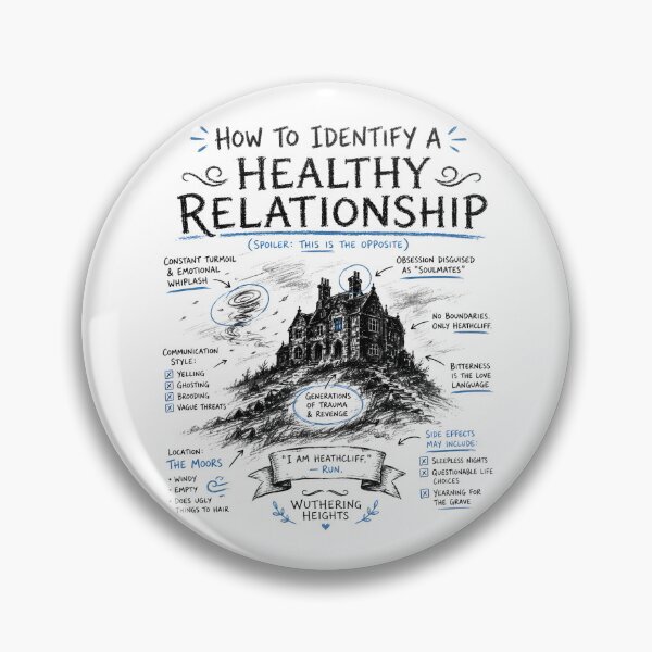 Item preview, Wuthering Heights Healthy Relationship Infographic Chalkboard Art designed and sold by Fenay Designs.