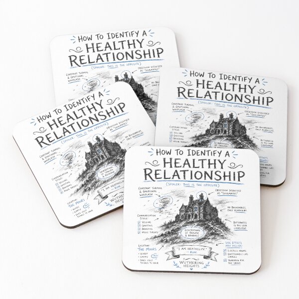 Item preview, Wuthering Heights Healthy Relationship Infographic Chalkboard Art designed and sold by Fenay Designs.