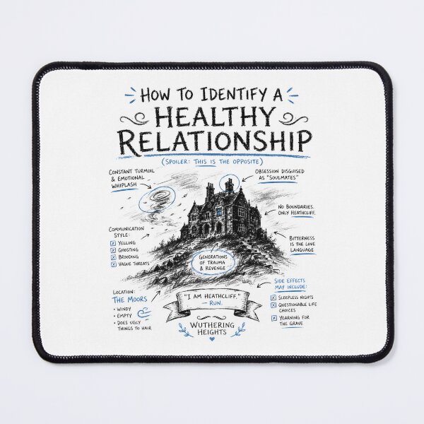 Item preview, Wuthering Heights Healthy Relationship Infographic Chalkboard Art designed and sold by Fenay Designs.