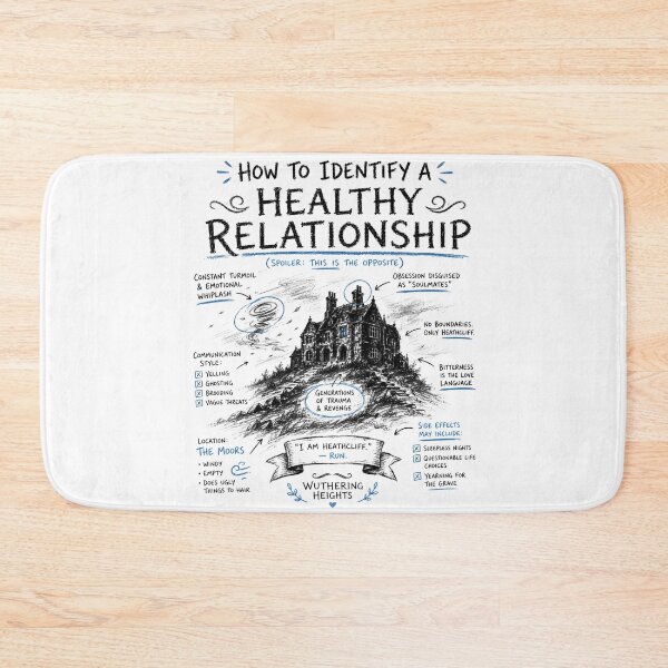 Item preview, Wuthering Heights Healthy Relationship Infographic Chalkboard Art designed and sold by Fenay Designs.