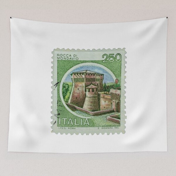 Item preview, Vintage Rocca Di Mondavio Italian 250 Lira Postage Stamp designed and sold by red-amber65.