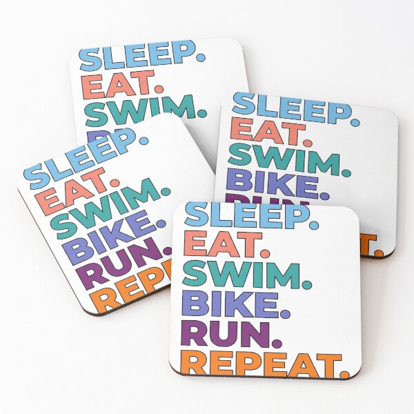 Item preview, Sleep Eat Swim Bike Run Repeat Funny Triathlon Motivation Design designed and sold by Triathlongram.