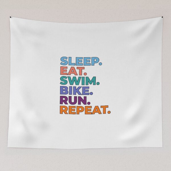 Item preview, Sleep Eat Swim Bike Run Repeat Funny Triathlon Motivation Design designed and sold by Triathlongram.