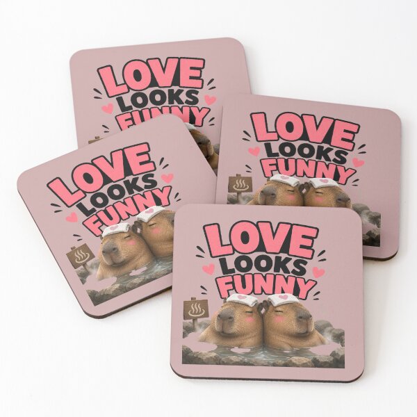 Item preview, Love Looks Funny, Cute Capybara Romance Aesthetic Design designed and sold by JagrDesigns.