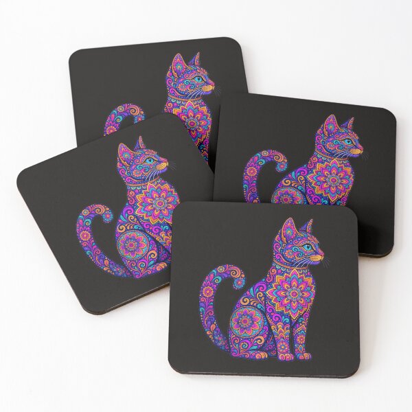 Item preview, Colorful Mandala Floral Cat Art designed and sold by AwesomeBeyondLimits.