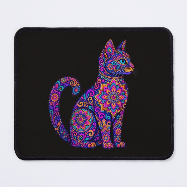 Item preview, Colorful Mandala Floral Cat Art designed and sold by AwesomeBeyondLimits.