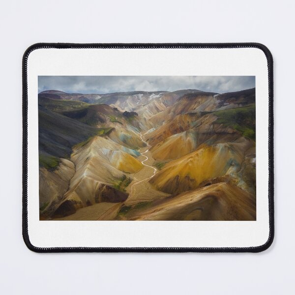 Item preview, Vibrant Rhyolite Mountain Valley – Epic Aerial Highlands Landscape Photography designed and sold by JohnManuelPhoto.