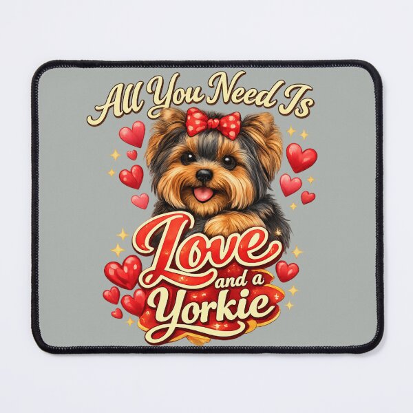 Item preview, All You Need Is Love and a Yorkie – Cute Dog Lover Design designed and sold by Yorkie Magic Studio .