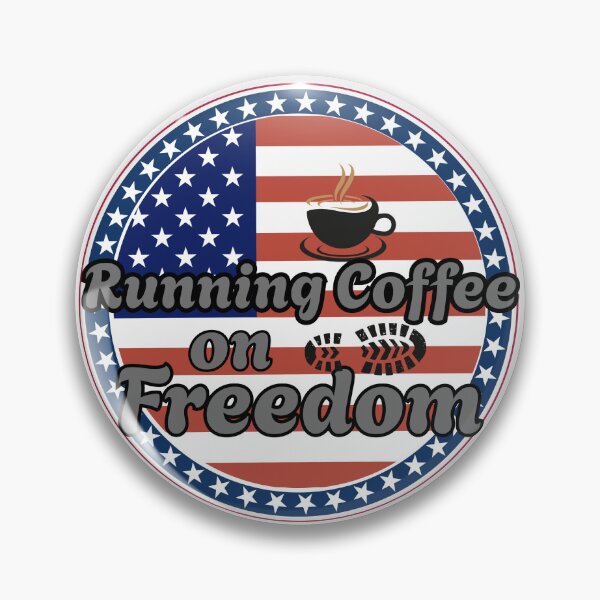 Item preview, Running Coffee On Freedom Funny Patriotic Coffee Lover designed and sold by Sarah'sCreativeLab.