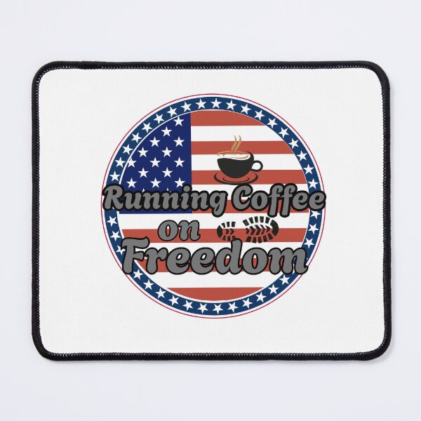 Item preview, Running Coffee On Freedom Funny Patriotic Coffee Lover designed and sold by Sarah'sCreativeLab.
