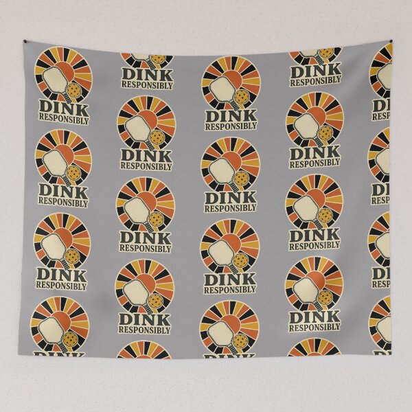 Item preview, Funny Pickleball Quote - Dink Responsably - Retro Vintage Pickleball Art designed and sold by BelievingCreate.