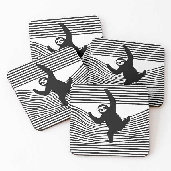 Item preview, Trippy Sloth Optical Illusion Black and White Op Art Line Graphic designed and sold by WormJ.