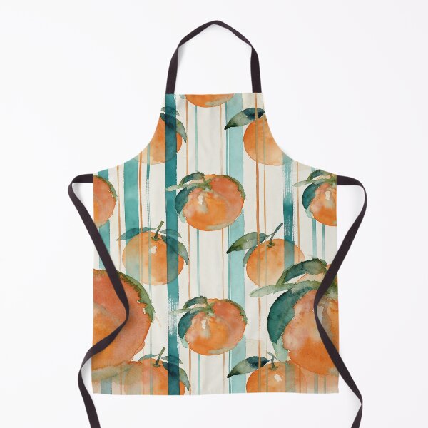 Item preview, Vibrant Watercolor Orange Fruit Pattern with Stripes designed and sold by wissal.studio.