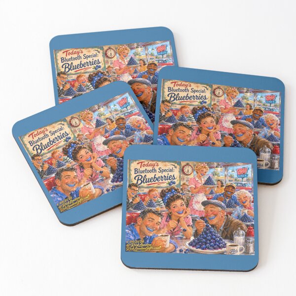 Item preview, The Happy Diner “Bluetooth Blueberries” – Retro Humor Cartoon by Rick London designed and sold by Rick London Gifts.