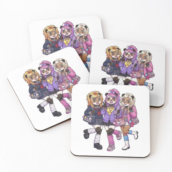 Item preview, The pandas have transformed into Shibuya “kogal” girls from the 1990s and 2000s.　kawaii designed and sold by LOVEARTDESIGN.