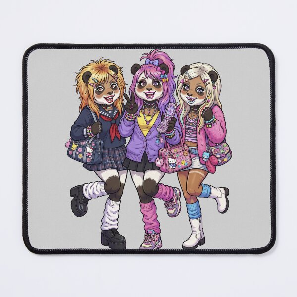 Item preview, The pandas have transformed into Shibuya “kogal” girls from the 1990s and 2000s. kawaii designed and sold by LOVEARTDESIGN.