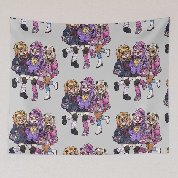 Item preview, The pandas have transformed into Shibuya “kogal” girls from the 1990s and 2000s.　kawaii designed and sold by LOVEARTDESIGN.