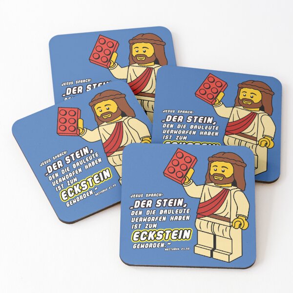 Item preview, Cornerstone Bible verse with clamping block cartoon Jesus designed and sold by GiborDesign.