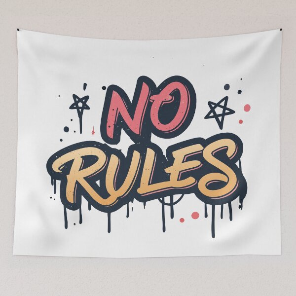 Item preview, Urban Graffiti Style "No Rules" Typography Design with Street Art Aesthetic designed and sold by Ahmed-khafagy.