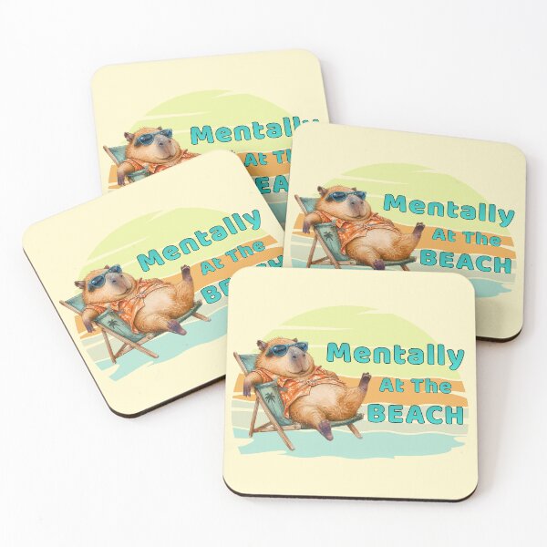 Item preview, Funny Summer Capybara - Mentally At The Beach designed and sold by TherezaDesign.