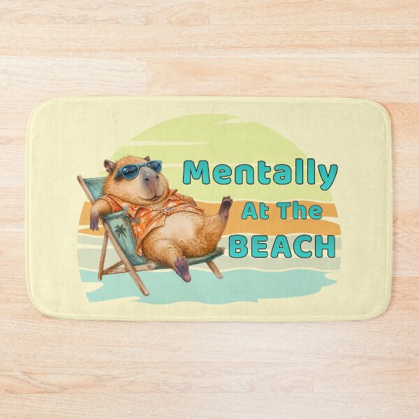 Item preview, Funny Summer Capybara - Mentally At The Beach designed and sold by TherezaDesign.