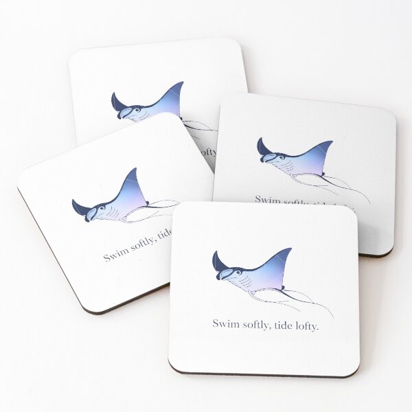 Item preview, Swim Softly Manta Ray - Serene Minimalist Ocean Art designed and sold by TheSquirla.