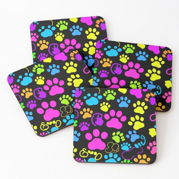 Item preview, Colorful Neon Paw Print Pattern Aesthetic Design designed and sold by IMuDesigner.