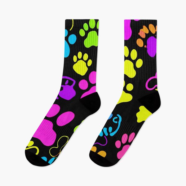 Item preview, Colorful Neon Paw Print Pattern Aesthetic Design designed and sold by IMuDesigner.