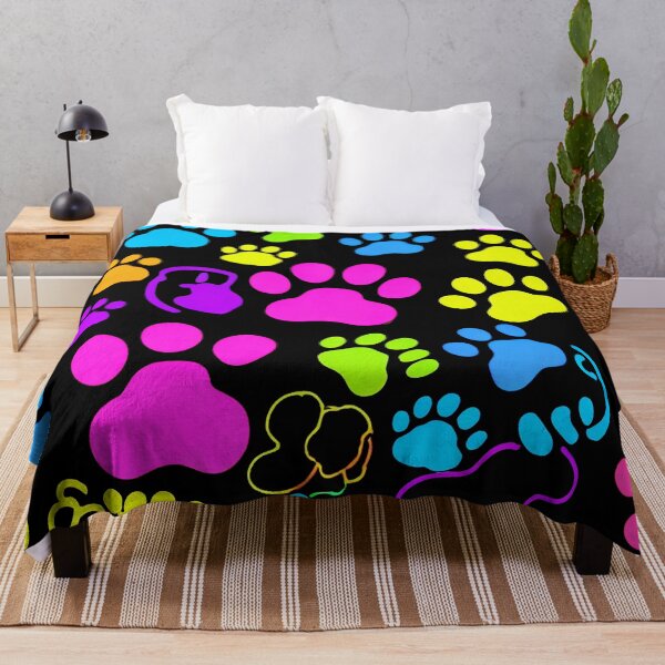 Item preview, Colorful Neon Paw Print Pattern Aesthetic Design designed and sold by IMuDesigner.