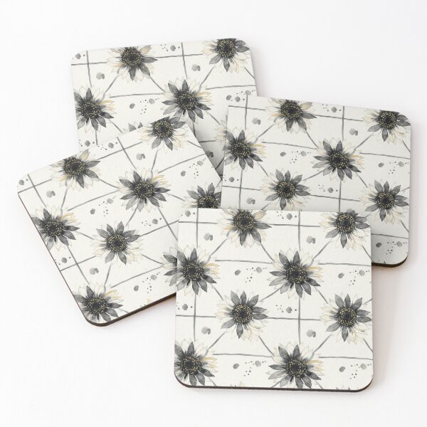 Item preview, Gothic Black Watercolor Sunflower Pattern  designed and sold by wissal.studio.