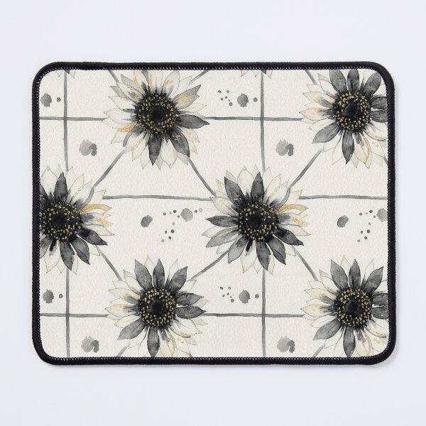 Item preview, Gothic Black Watercolor Sunflower Pattern designed and sold by wissal.studio.