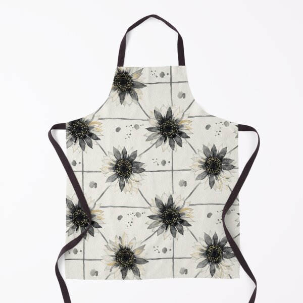 Item preview, Gothic Black Watercolor Sunflower Pattern designed and sold by wissal.studio.