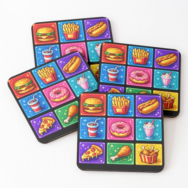 Item preview, Pixel Fast Food Video Game Pop Art Design designed and sold by redsharkuk.