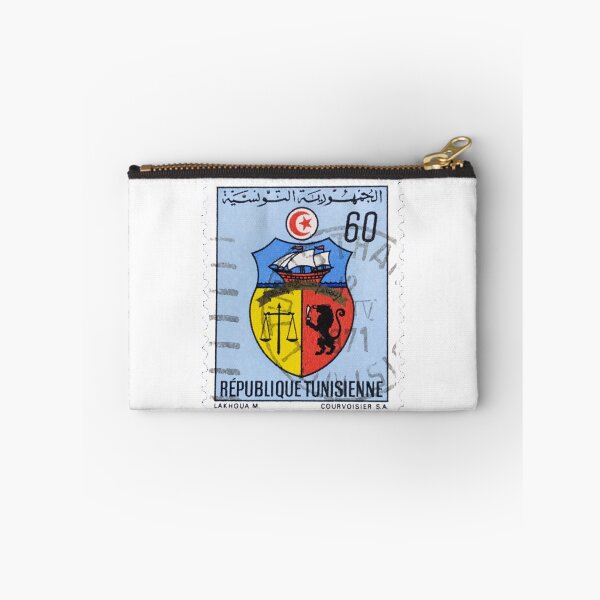 Item preview, Vintage Tunisia Shield Blue Postage Stamp designed and sold by red-amber65.