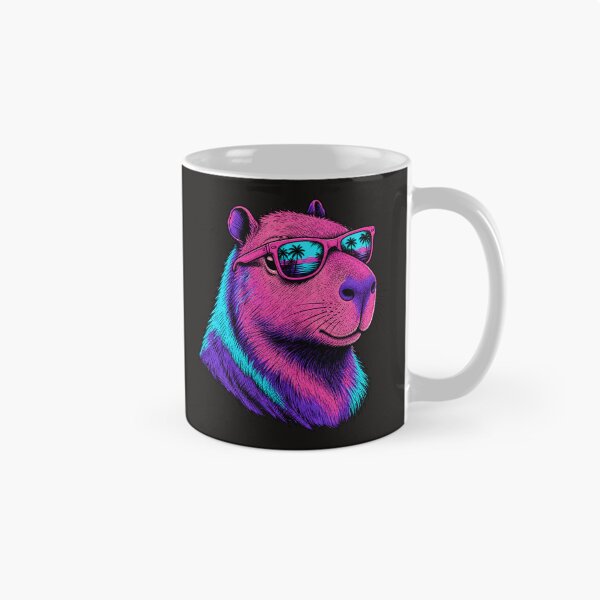 Item preview, Synthwave Capybara summer vibe designed and sold by AwesomeBeyondLimits.