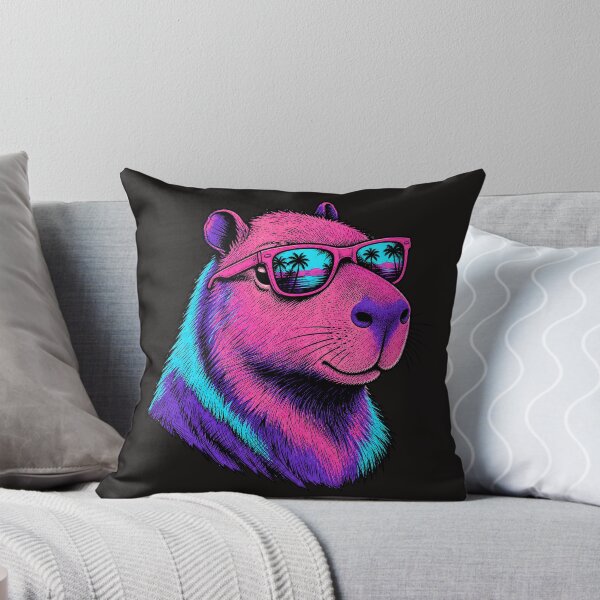 Item preview, Synthwave Capybara summer vibe designed and sold by AwesomeBeyondLimits.