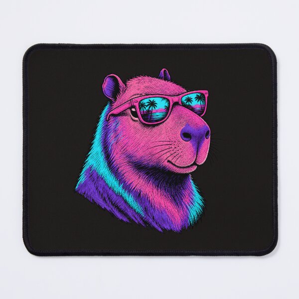 Item preview, Synthwave Capybara summer vibe designed and sold by AwesomeBeyondLimits.
