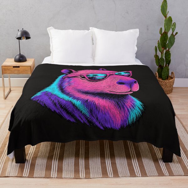 Item preview, Synthwave Capybara summer vibe designed and sold by AwesomeBeyondLimits.