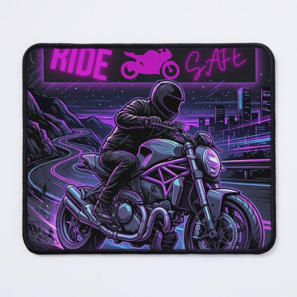 Item preview, Ride Safe Neon Cyberpunk Motorcycle Biker T-Shirt designed and sold by Giaguaro07.
