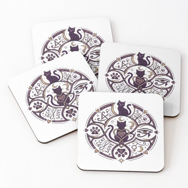 Item preview, Mystical Cat Sigil - Esoteric Feline Mandala designed and sold by Spiritualwall.