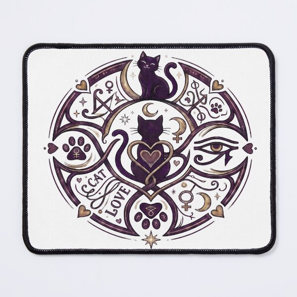 Item preview, Mystical Cat Sigil - Esoteric Feline Mandala designed and sold by Spiritualwall.
