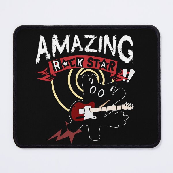Item preview, Rock Star - Cat with Electric Guitar designed and sold by ZuriRetroPrints.
